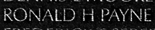payne's name inscribed on the Wall